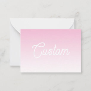 Cartão De Notas Cor Ombre Rosa Claro (Editável) & Seu Texto