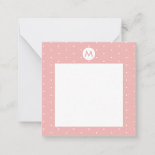 Cartão De Notas Cor personalizada ponto rosa Inicial