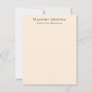 Cartão De Notas Cor Profissional Minimalista Moderno Marfim
