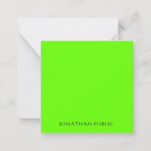 Cartão De Notas Cor Verde Brilhante Neon Brilliant Brilligrafada