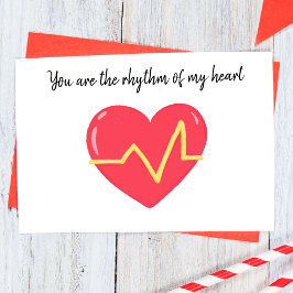 Cartão De Notas Coração Moderno e Cardiograma