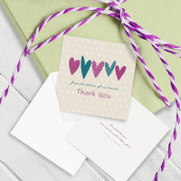 Coração Obrigado Corações Teais Pequeno