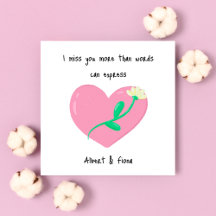 Coração Rosa e Flor Branca Mencionam Você