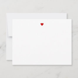 Cartão De Notas Coração Vermelho Simples Minimalista Moderno Perso