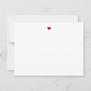 Cartão De Notas Coração Vermelho Simples Minimalista Moderno Perso