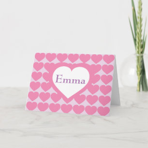 Cartão De Notas Corações Cor-de-Rosa Coração Personalizado