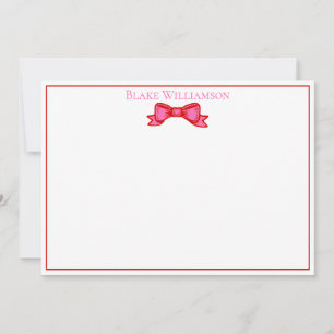 Cartão De Notas Cores DIY Fita de Laço Elegante #6 Frm Rosa Quente