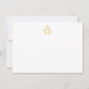 Cartão De Notas CORES EDITÁVEIS AG Monogramas GA Monogramas