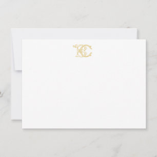 Cartão De Notas CORES EDITÁVEIS BC Monograma CB Monogramas