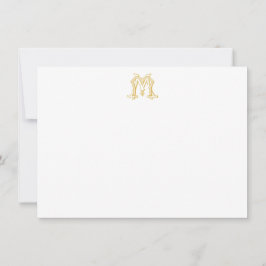 Cartão De Notas CORES EDITÁVEIS MM Monograma MM Crest Notecard