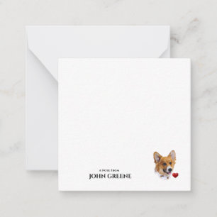 Cartão De Notas Corgi Love Note Card