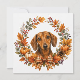 Cartão De Notas Coroa de Outono de Dachshund
