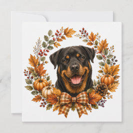 Cartão De Notas Coroa de Outono do Rottweiler