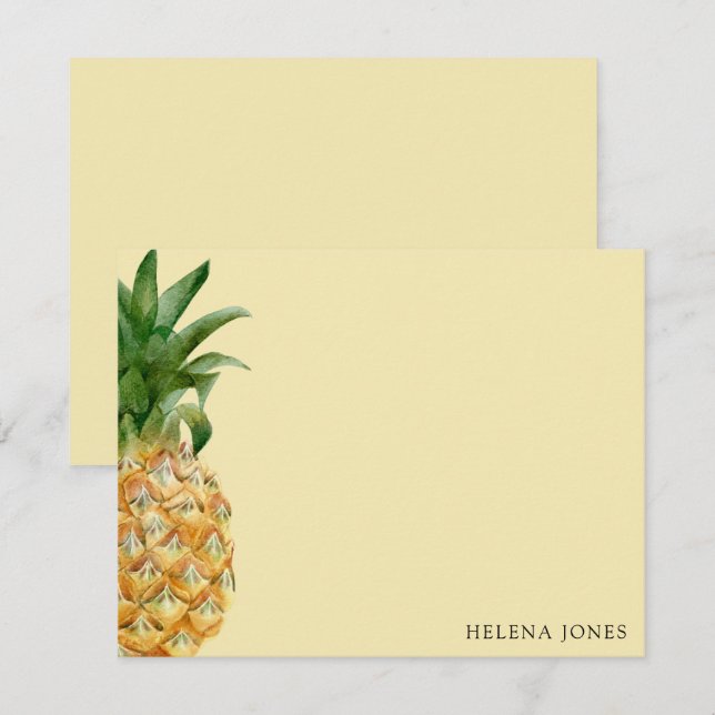 Cartão De Notas Correspondência Girly Pineapple (Frente/Verso)