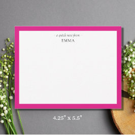 Cartão De Notas Correspondência Magenta Magenta Moderna Chic