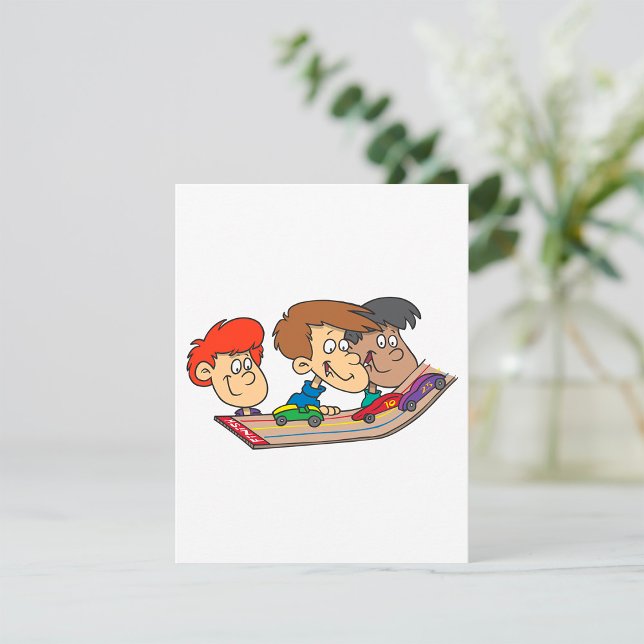 Cartão De Notas Corrida de carros de madeira para crianças (Criador carregado)