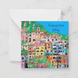 Cartão De Notas Costa Amalfi da Itália Arte Digital Tradicional