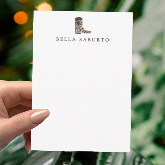 Cartão De Notas Country Boot Flat Note Card (Criador carregado)
