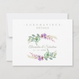 Cartão De Notas Covid19 Details Sophisticated Lilac Chic Wreath