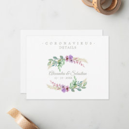 Cartão De Notas Covid19 Details Sophisticated Lilac Chic Wreath