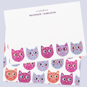 Cartão De Notas Cráneo de Açúcar de Gato Personalizado
