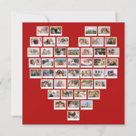 Cartão De Notas Create Your Own 44 Photo Collage Red Heart