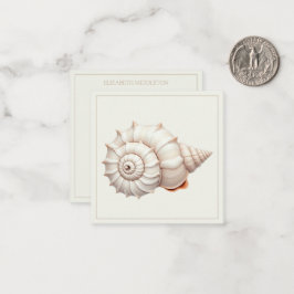 Cartão De Notas Creme e Tan Coastal Seashell Personalizados