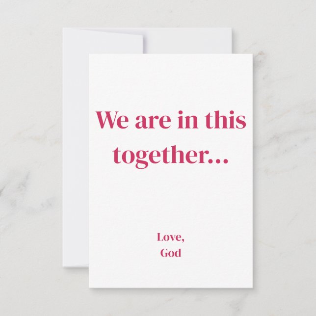 Cartão De Notas Crença vermelha Estamos juntos nisto. Paisagem (Frente)