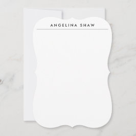 Cartão De Notas Criação profissional simples de Na moda branco