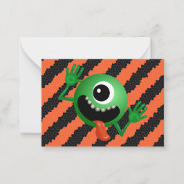 Cartão De Notas Crianças engraçadas no Halloween de alienígena esp