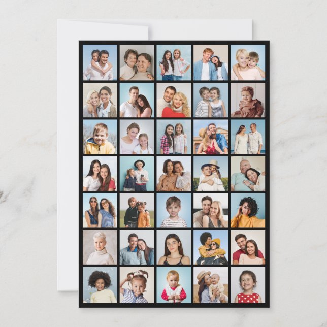 Cartão De Notas Crie Sua Própria Colagem de 35 Fotos  (Frente)