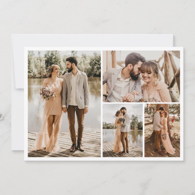 Cartão De Notas Crie Sua Própria Colagem de 4 Fotos (Frente)