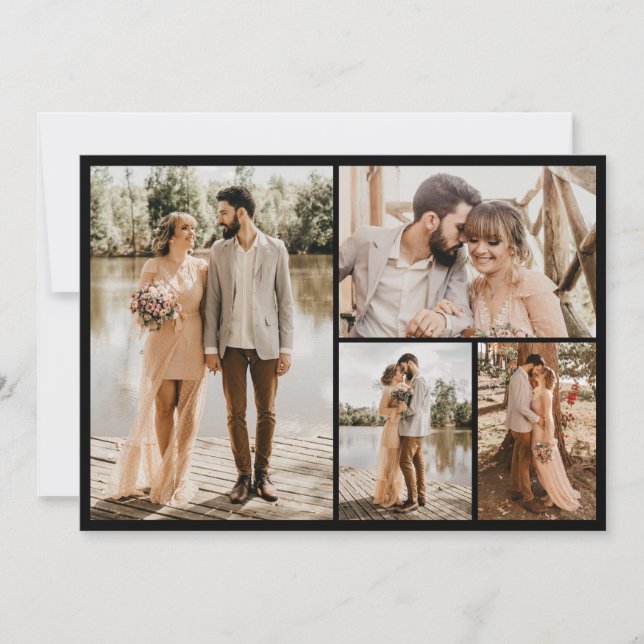 Cartão De Notas Crie Sua Própria Colagem de 4 Fotos (Frente)