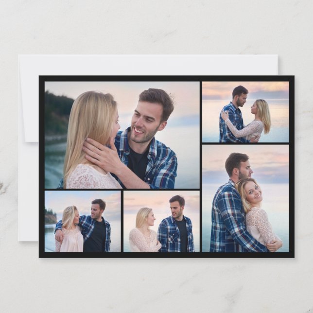 Cartão De Notas Crie Sua Própria Colagem de 5 Fotos (Frente)