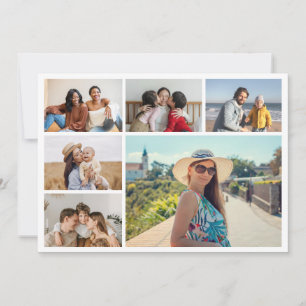 Cartão De Notas Crie Sua Própria Colagem de 6 Fotos Editável por C
