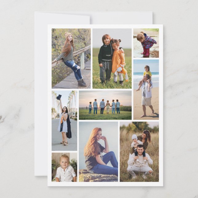 Cartão De Notas Crie Sua Própria Colagem de 9 Fotos (Frente)