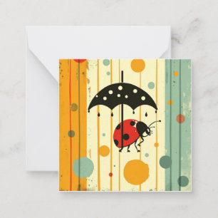 Cartão De Notas Critério Whimsical & Ditties Raindrop: Ladybug