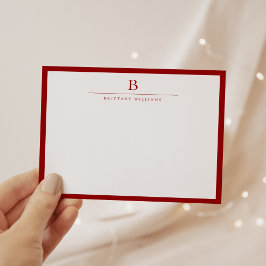 Cartão De Notas Crítico de Papel Moderno Vermelho da Crimson