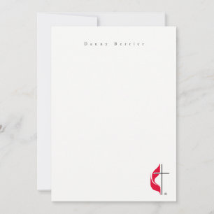 Cartão De Notas Cruz de logotipo branco mínimo simples