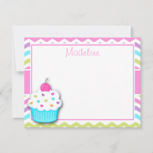 Cartão De Notas Cupcake Obrigado Nota, Cupcake Carta