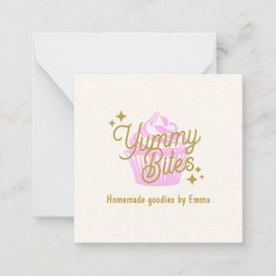 Cartão De Notas Cupcake rosa