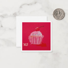 Cartão De Notas Cupcake with strawberry Frosting