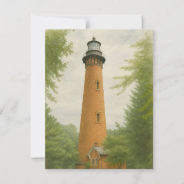 Cartão De Notas Currituck Beach Lighthouse Watercolor