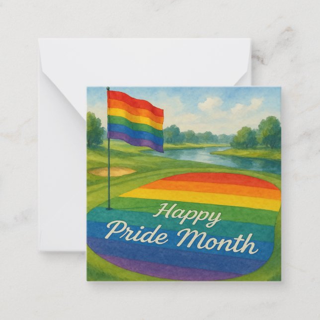 Cartão De Notas Curso de Golfe para celebrar o Orgulho (Frente)