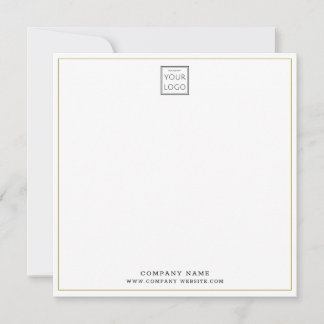 Cartão De Notas Custom Business Company Logo Gold Square