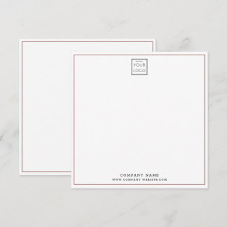 Cartão De Notas Custom Business Company Logo Maroon Square  