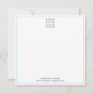 Cartão De Notas Custom Business Company Logo Teal Square
