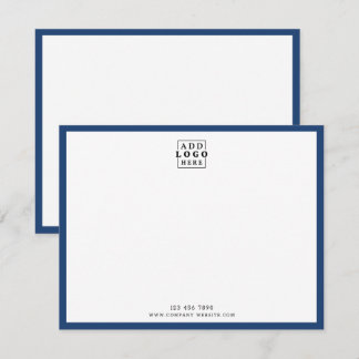 Cartão De Notas Custom Business Logo Company Contact Blue Border