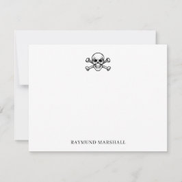 Cartão De Notas Custom Gothic Stationery Skull & Crossbones