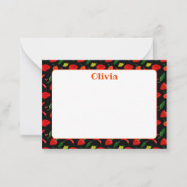 Cartão De Notas Custom Hot Peppers Illustration Note Card
